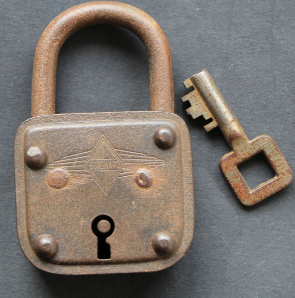 Borgward Padlock 1955 with Logo and original key (2331)
